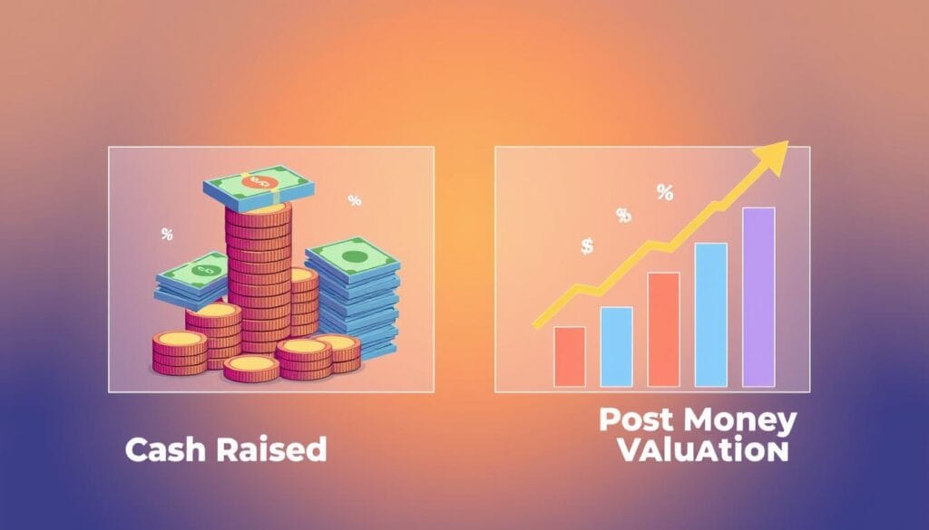 cash raised vs post money difference